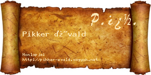 Pikker Évald névjegykártya